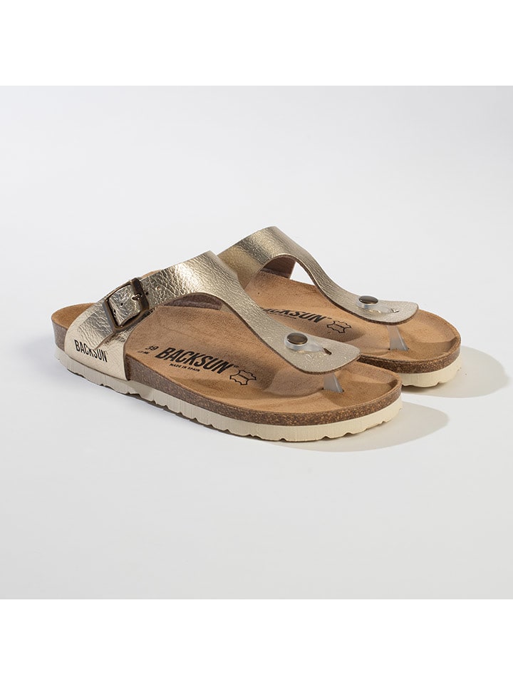 BACKSUN Japonki "Singapore" w kolorze złotym rozmiar: 41