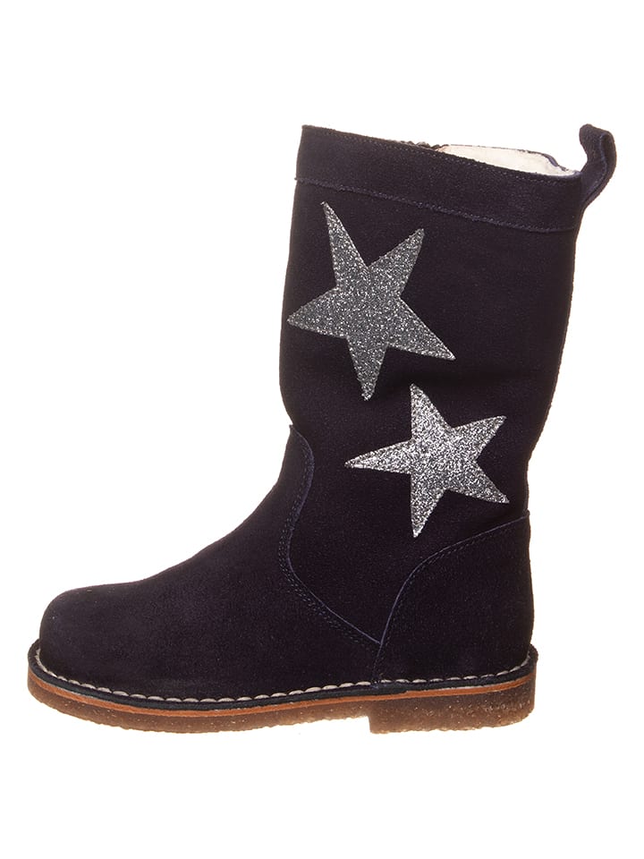 kmins Skórzane kozaki zimowe w kolorze granatowym rozmiar: 34