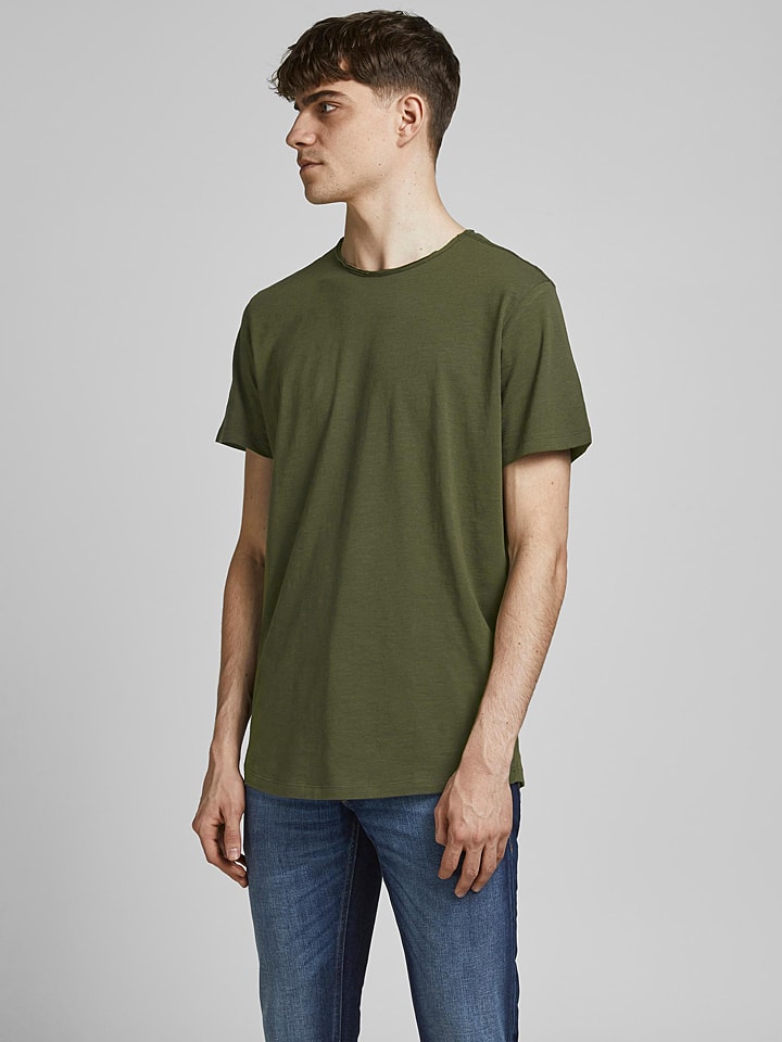 Jack & Jones Koszulka "Basher" w kolorze khaki rozmiar: M