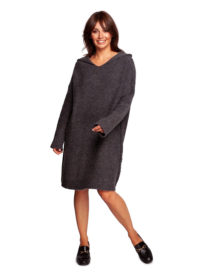 Be Wear Dzianinowa sukienka w kolorze antracytowym rozmiar: L/XL