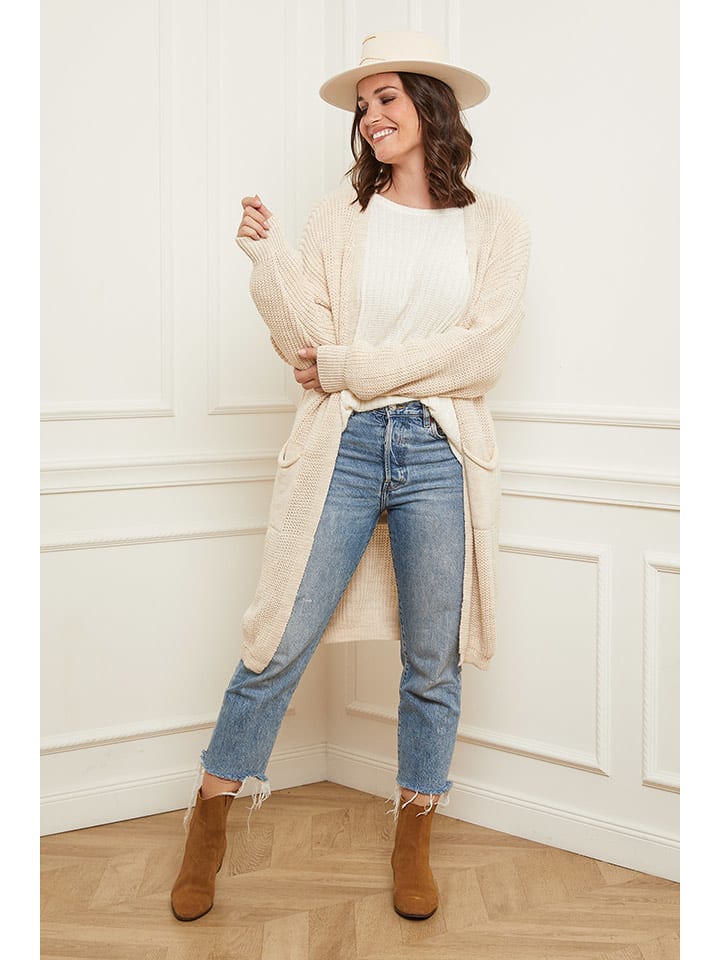 Curvy Lady Kardigan w kolorze kremowym rozmiar: 40/42