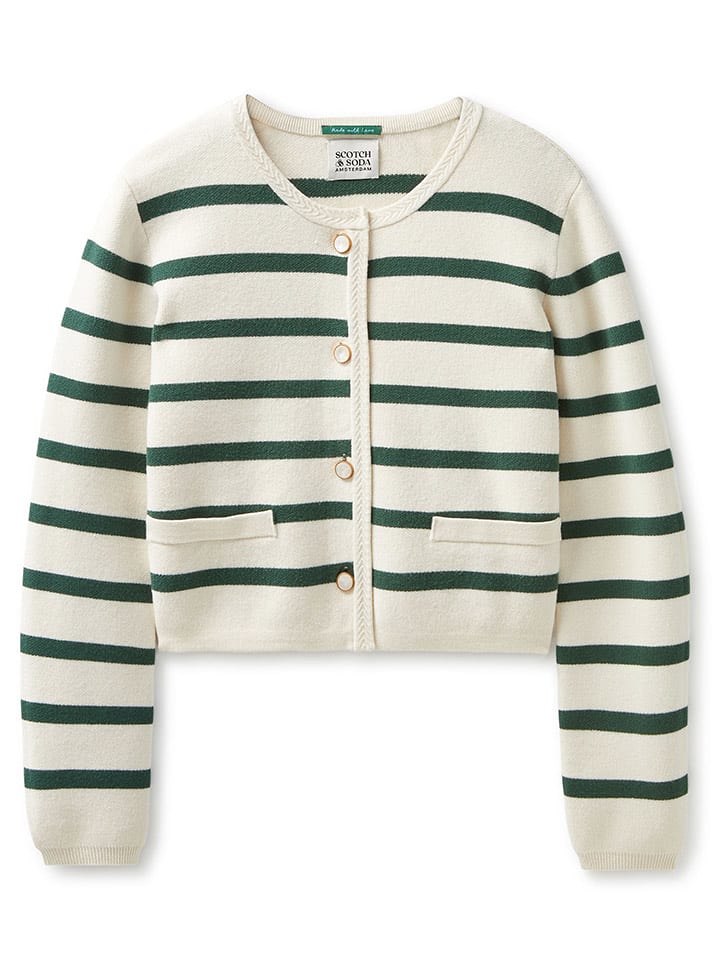 Scotch & Soda Kardigan w kolorze kremowo-zielonym rozmiar: L