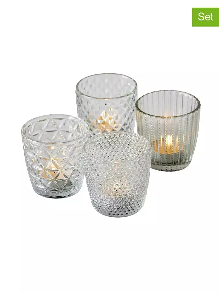 Boltze Świeczniki (4 szt.) "Marilu" - wys. 7,5 x Ø 7,5 cm rozmiar: onesize