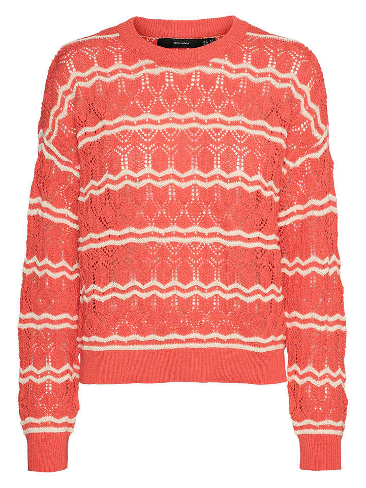 Vero Moda Sweter w kolorze czerwono-kremowym rozmiar: S