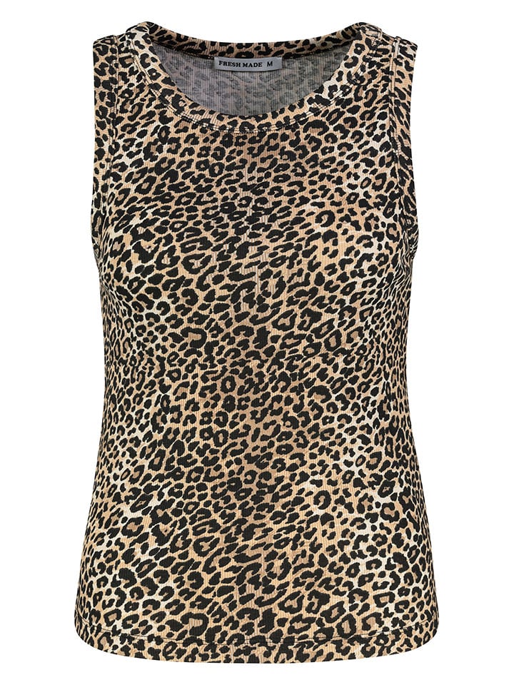 Fresh Made Top w kolorze beżowo-czarnym rozmiar: XL