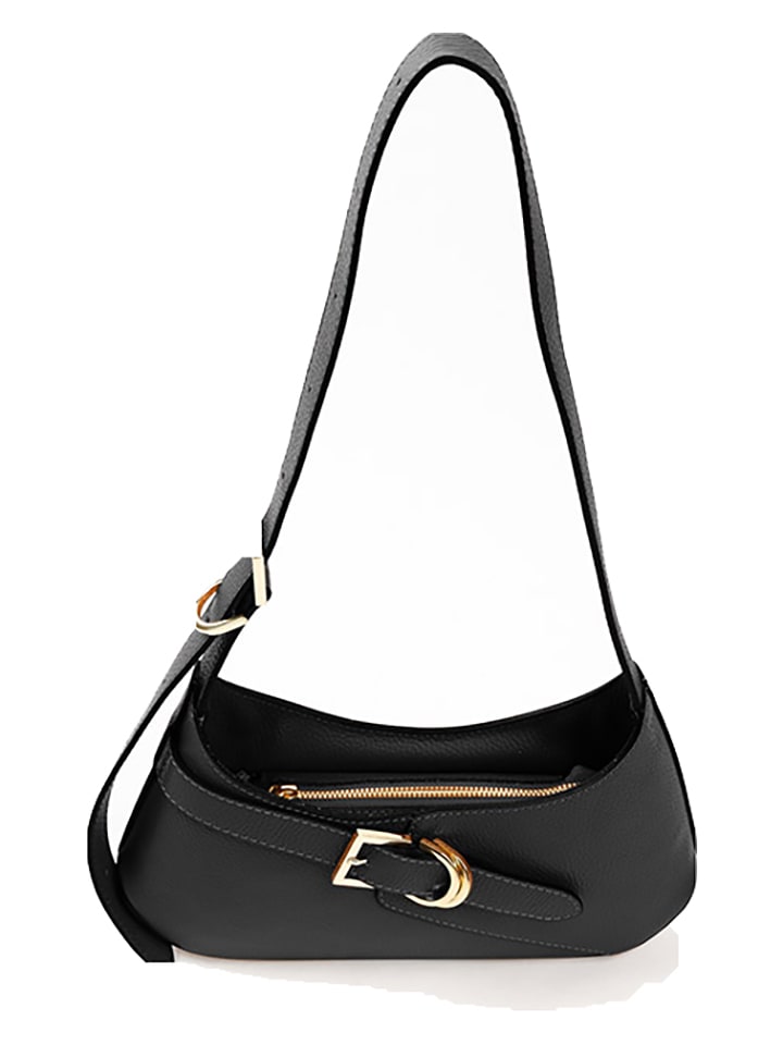 Lia Biassoni Skórzana torebka w kolorze czarnym - 32 x 19 x 6 cm rozmiar: onesize