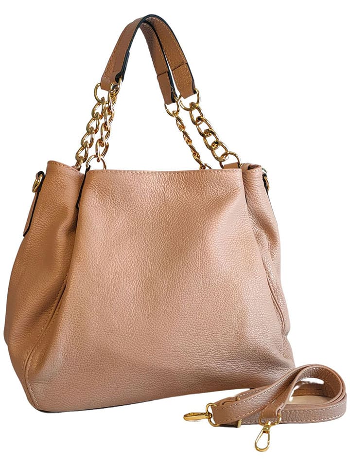 ORE10 Skórzany shopper bag w kolorze jasnoróżowym - 27 x 45 x 15 cm rozmiar: onesize