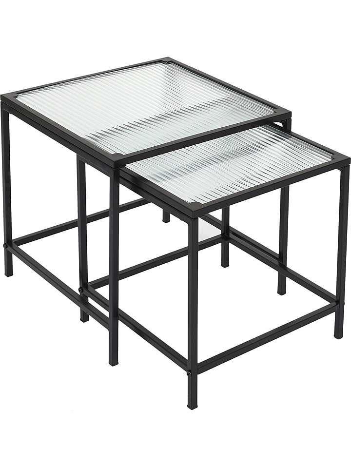 THE HOME DECO FACTORY Stoliki (2 szt.) w kolorze czarnym rozmiar: onesize