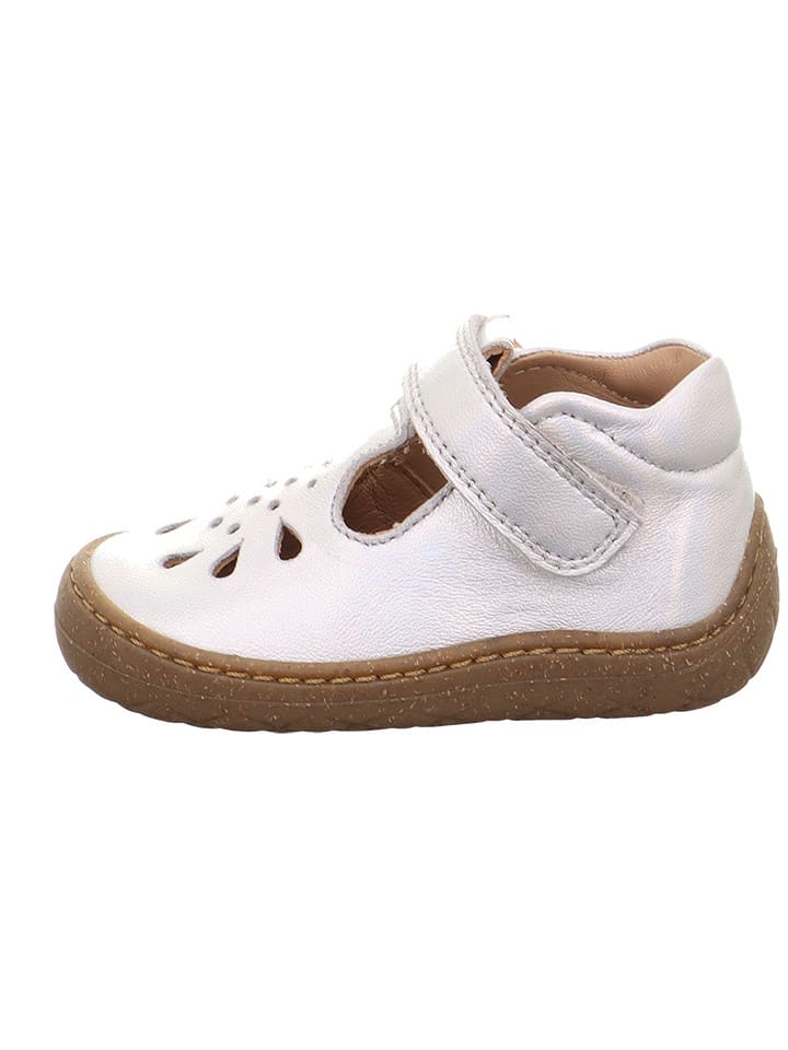 superfit Skórzane półsandały w kolorze srebrno-białym rozmiar: 23