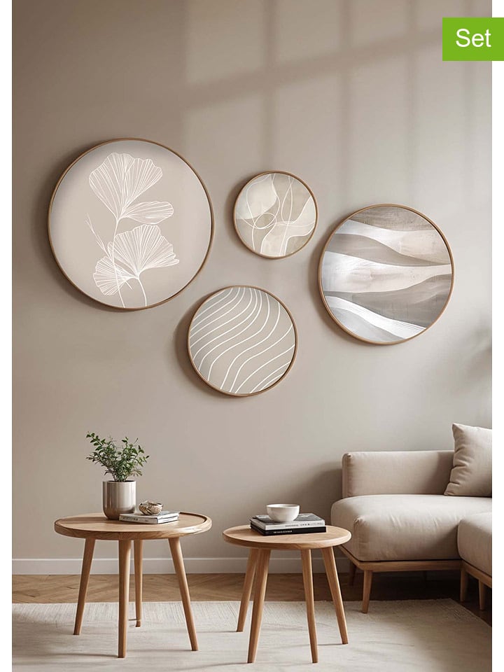 ABERTO DESIGN Druki artystyczne (4 szt.) w drewnianej ramce rozmiar: onesize