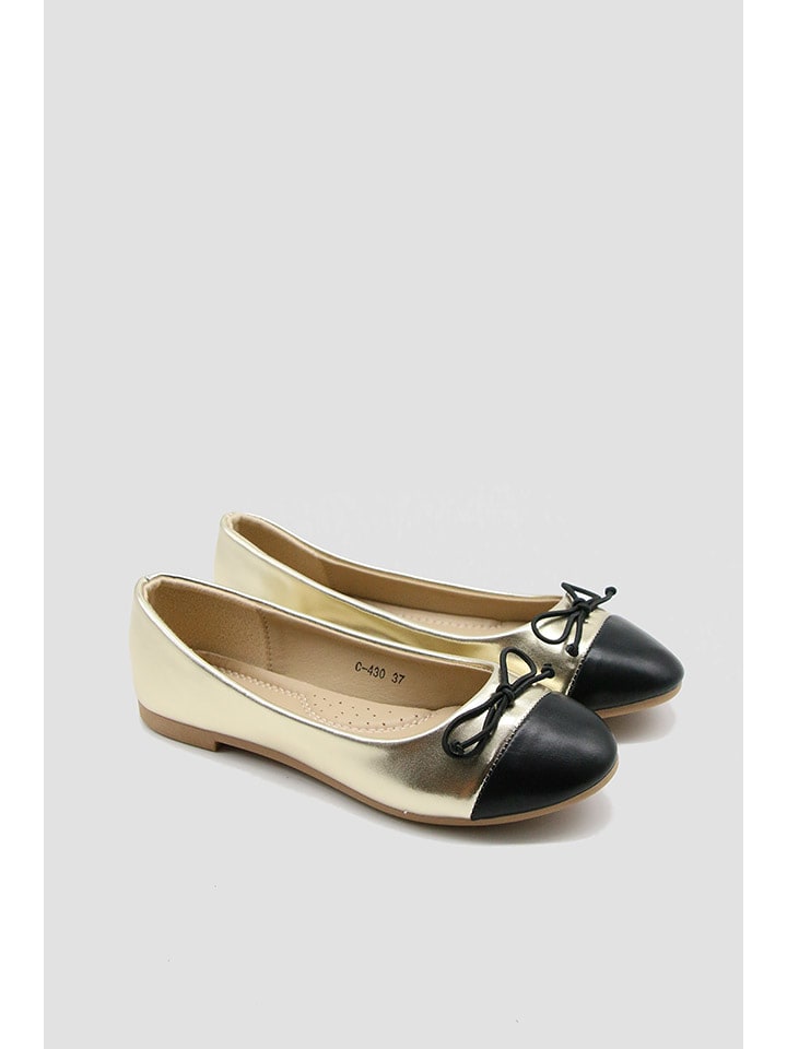 Bellucci Baleriny w kolorze złoto-czarnym rozmiar: 38