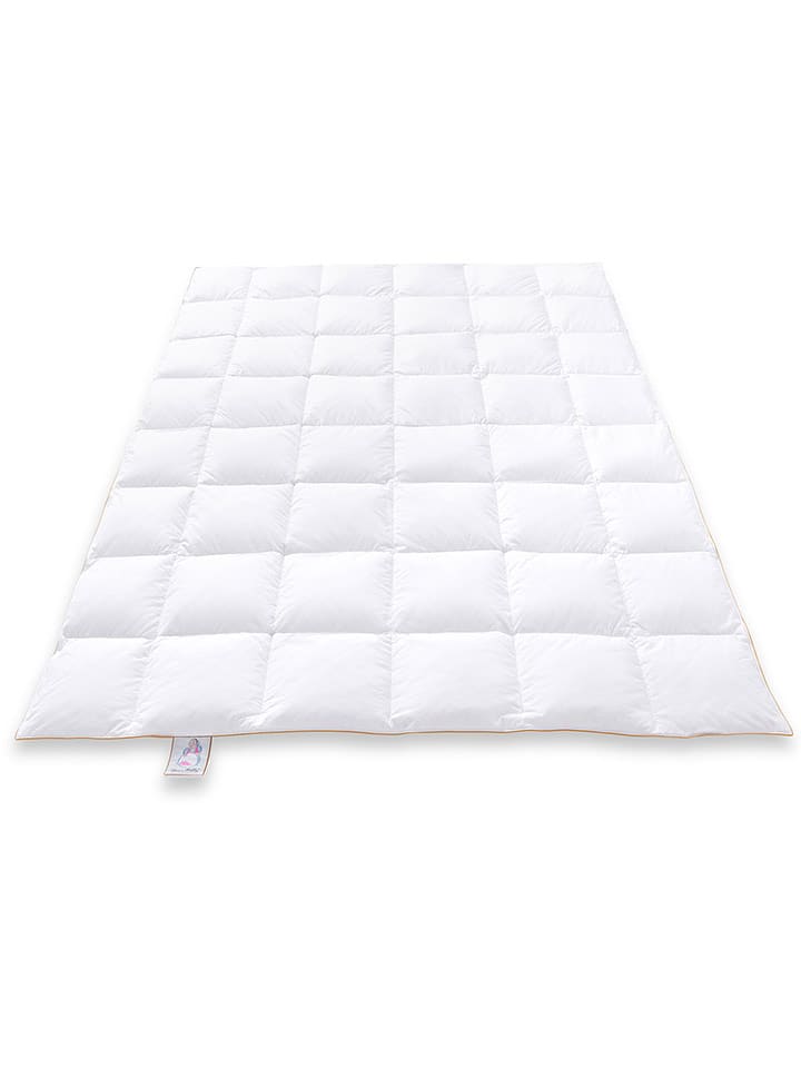 Frau Holle Całoroczna kasetowa kołdra puchowa "Goldstar goose" w kolorze białym rozmiar: 200x200 cm