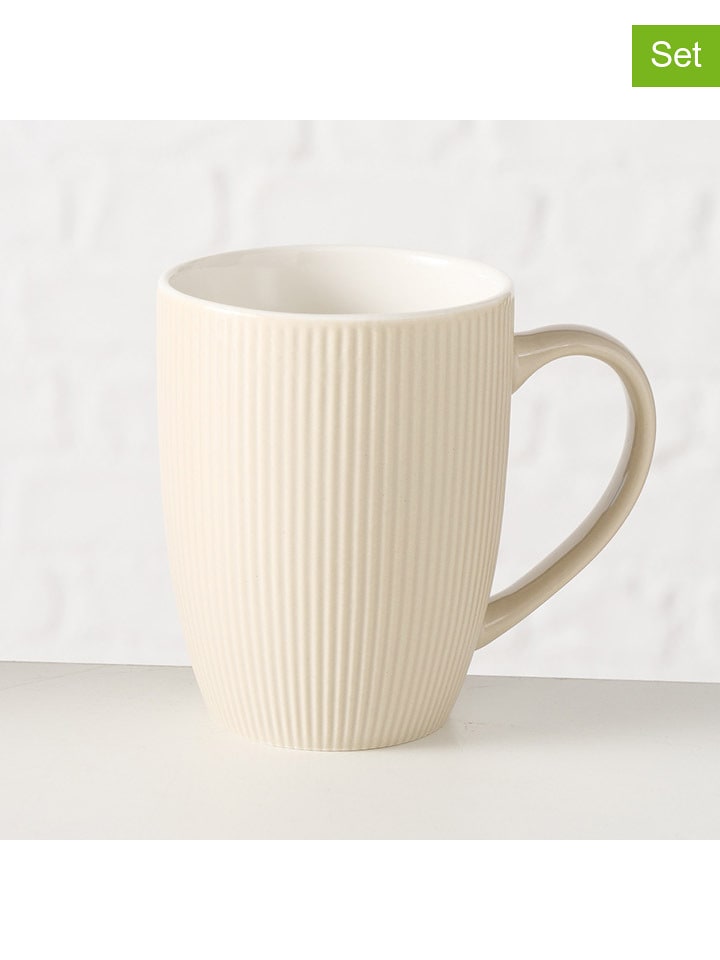 Boltze Kubki (2 szt.) "Ranura" w kolorze kremowym - 290 ml rozmiar: onesize