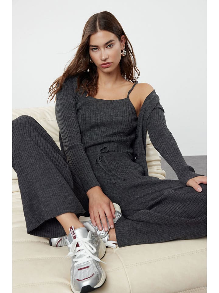 trendyol 3-częściowy zestaw w kolorze antracytowym rozmiar: L