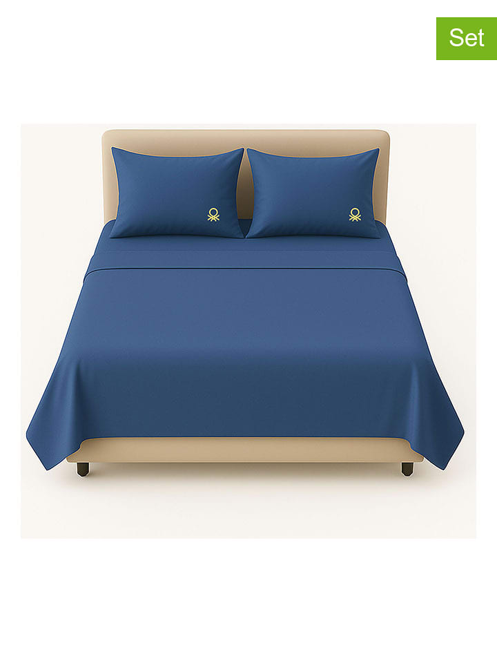 Benetton 4-częściowy zestaw w kolorze niebieskim rozmiar: 160x280 cm
