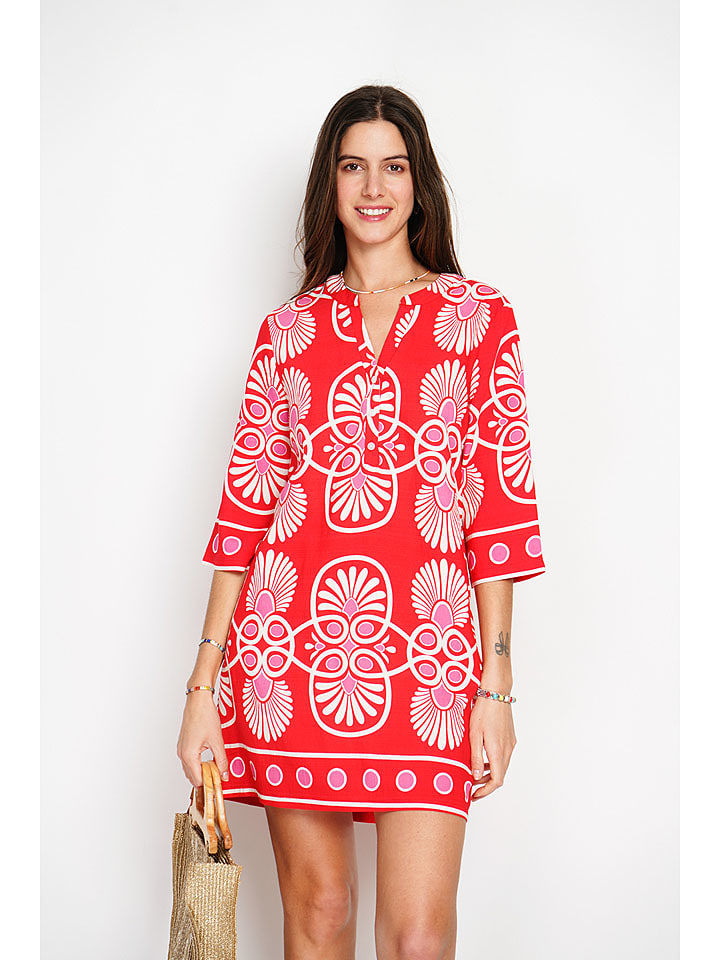 William de Faye Sukienka w kolorze czerwono-białym rozmiar: 34