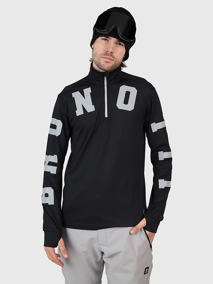 Brunotti Koszulka funkcyjna "Torino" w kolorze czarno-szarym rozmiar: S