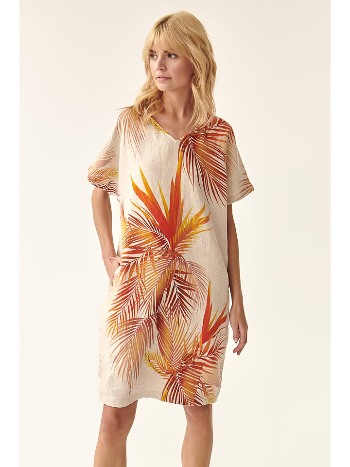 TATUUM Lniana sukienka w kolorze beżowym rozmiar: 40