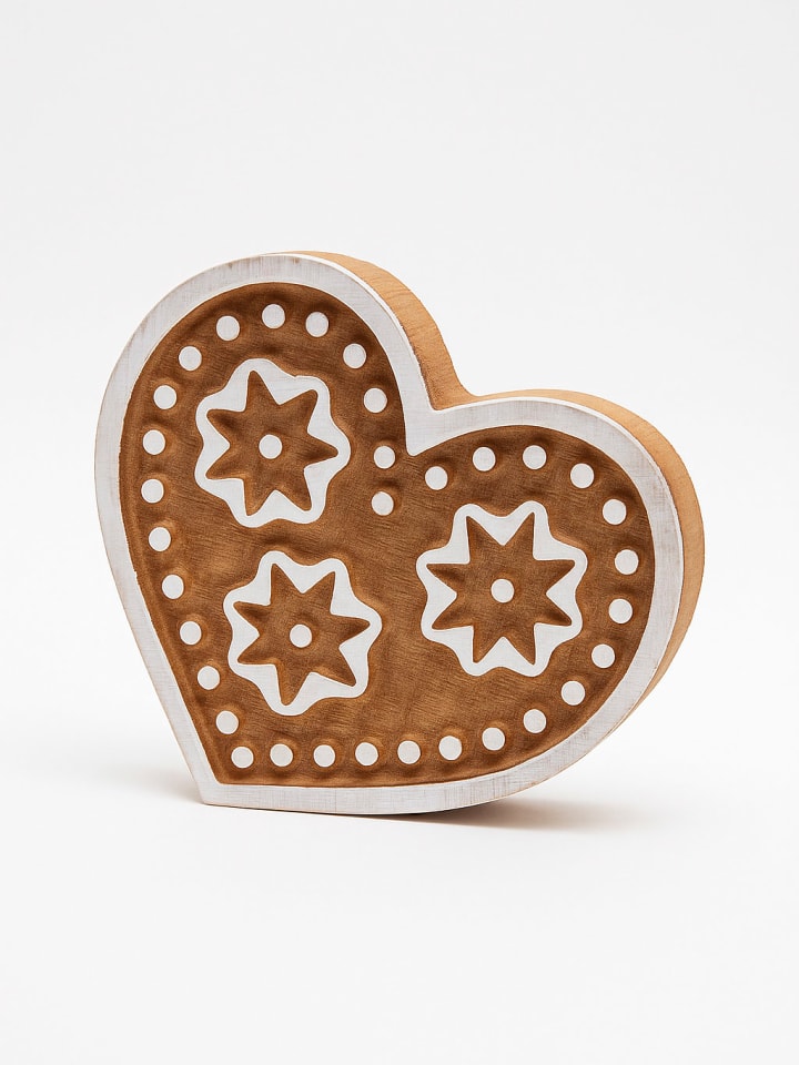 Samimi Stempel "Heart" w kolorze jasnobrązowo-białym - 9 x 10 cm rozmiar: onesize