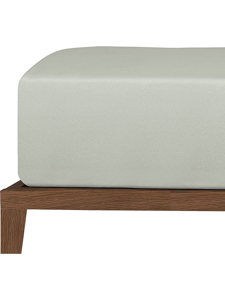 UNCOVER BY SCHIESSER Dżersejowe prześcieradło "New Jersey" w kolorze srebrnym na gumce rozmiar: 180x200 cm