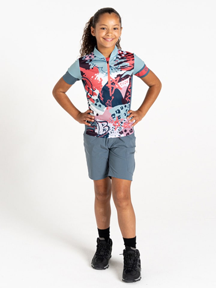 Dare 2b Koszulka kolarska "Speed Up III" w kolorze różowo-błękitnym ze wzorem rozmiar: 158