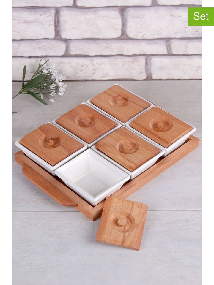 Violeta Home 7-częściowy zestaw w kolorze biało-jasnobrązowym rozmiar: onesize