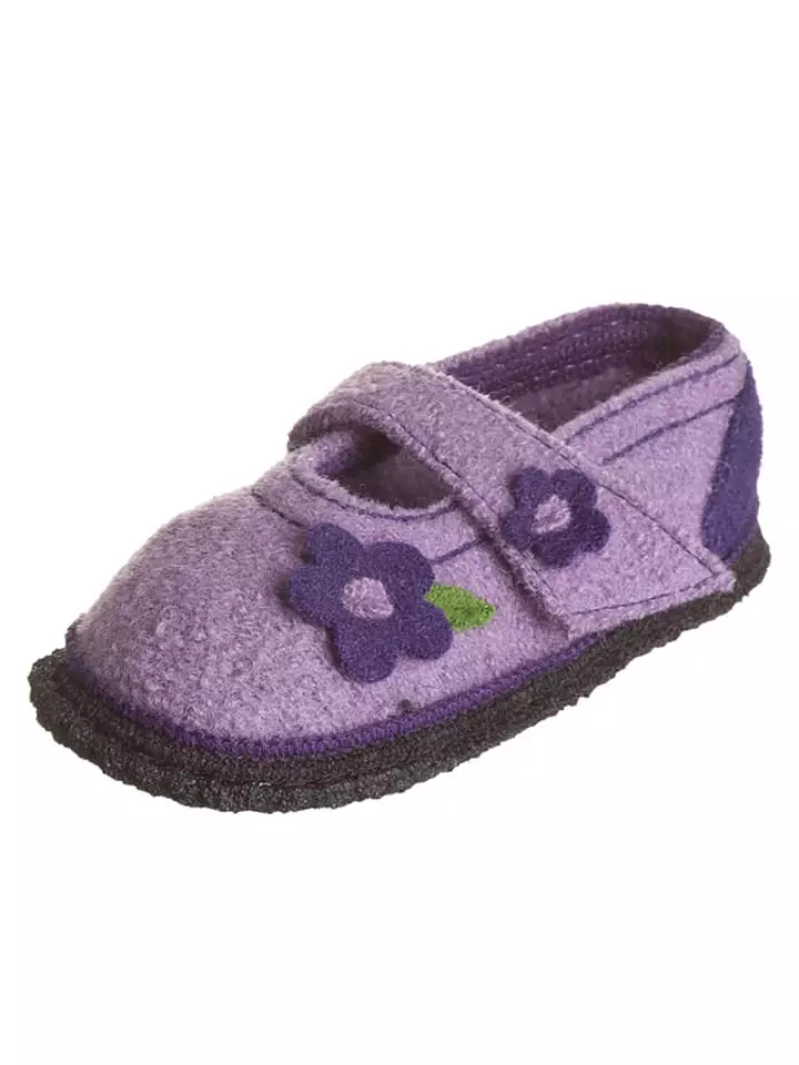 kitz-pichler Filcowe kapcie "Becky" w kolorze fioletowo-antracytowym rozmiar: 33