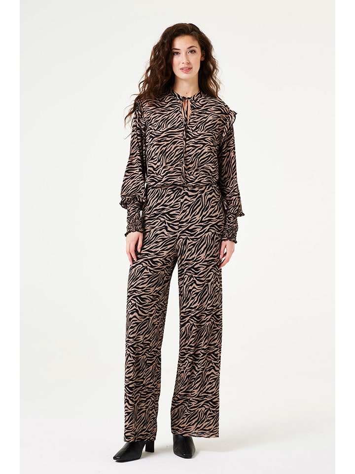 Garcia Spodnie w kolorze beżowo-czarnym rozmiar: L