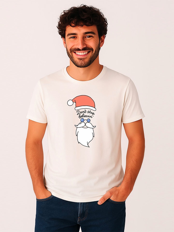 WOOOP Koszulka "Dont stop believin" w kolorze biało-czerwonym rozmiar: XL