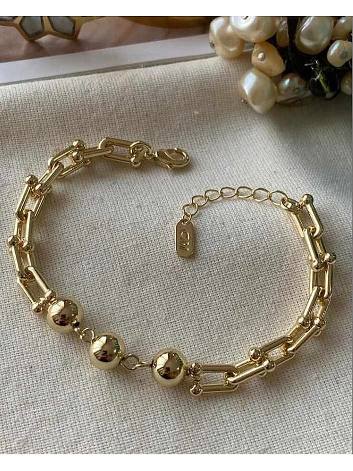 Luseera Pozłacana bransoletka z elementami ozdobnymi rozmiar: onesize