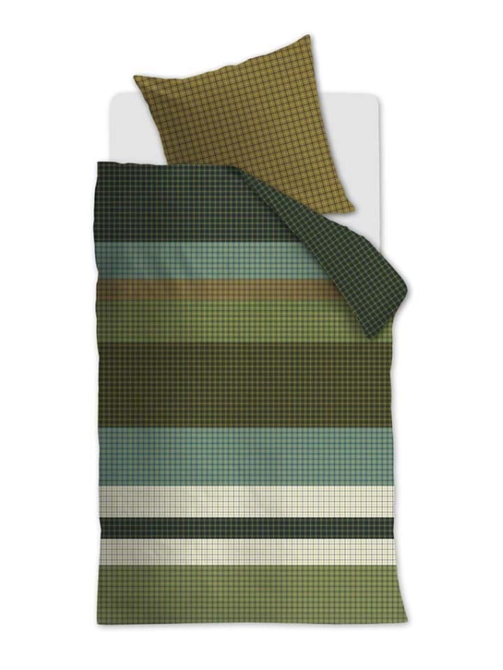 Beddinghouse Komplet pościeli flanelowej "Juno" w kolorze zielonym rozmiar: 135x200 cm