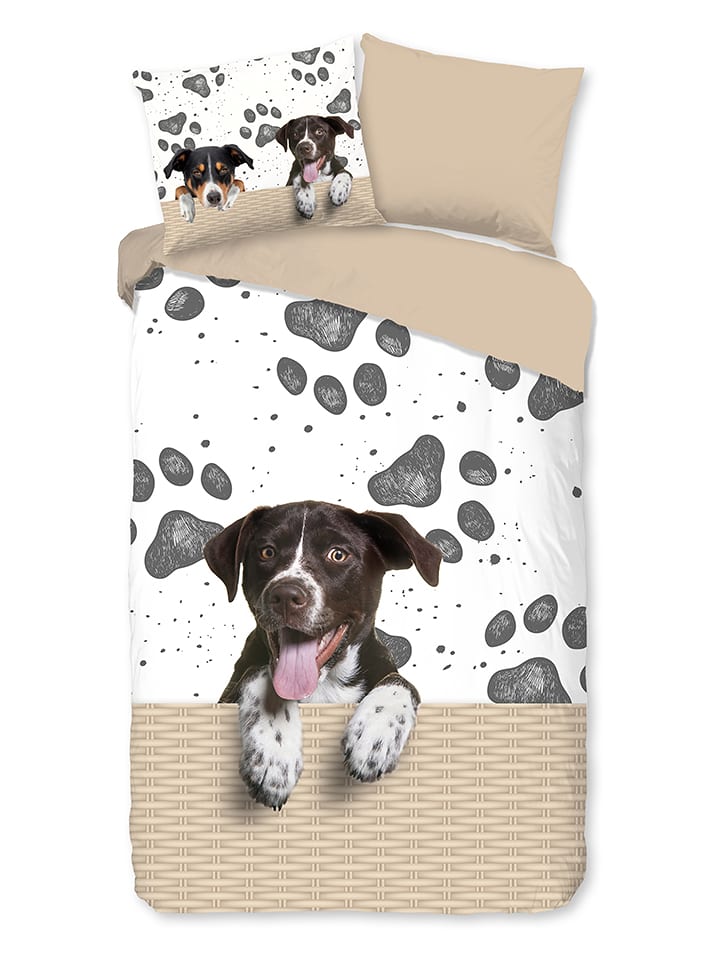 Pure Komplet pościeli "Yuan" w kolorze beżowo-białym z mikrofibry rozmiar: 140x220 cm