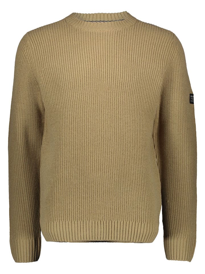 Petrol Industries Sweter w kolorze jasnobrązowym rozmiar: 3XL