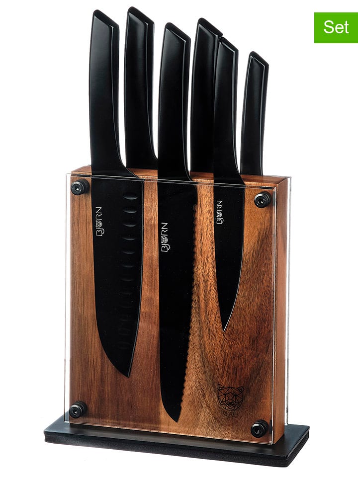 Björn 7-częściowy zestaw noży kuchennych "Jensen Rauma" w kolorze czarnym rozmiar: onesize
