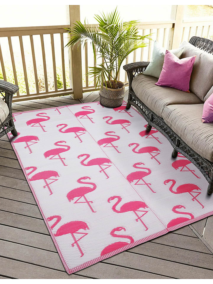 FLORIANE GARDEN Dywan zewnętrzny w kolorze różowo-białym rozmiar: 120x180 cm