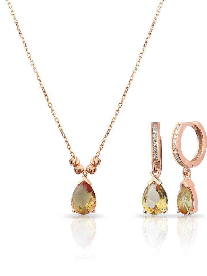 Lodie Silver 2-częściowy zestaw srebrnej biżuterii z zultanitami - dł. 43 cm rozmiar: onesize