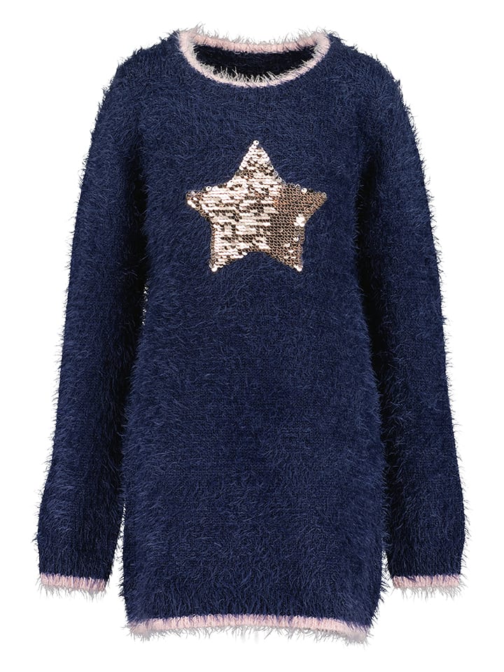 Blue Seven Sukienka dzianinowa w kolorze granatowym rozmiar: 92