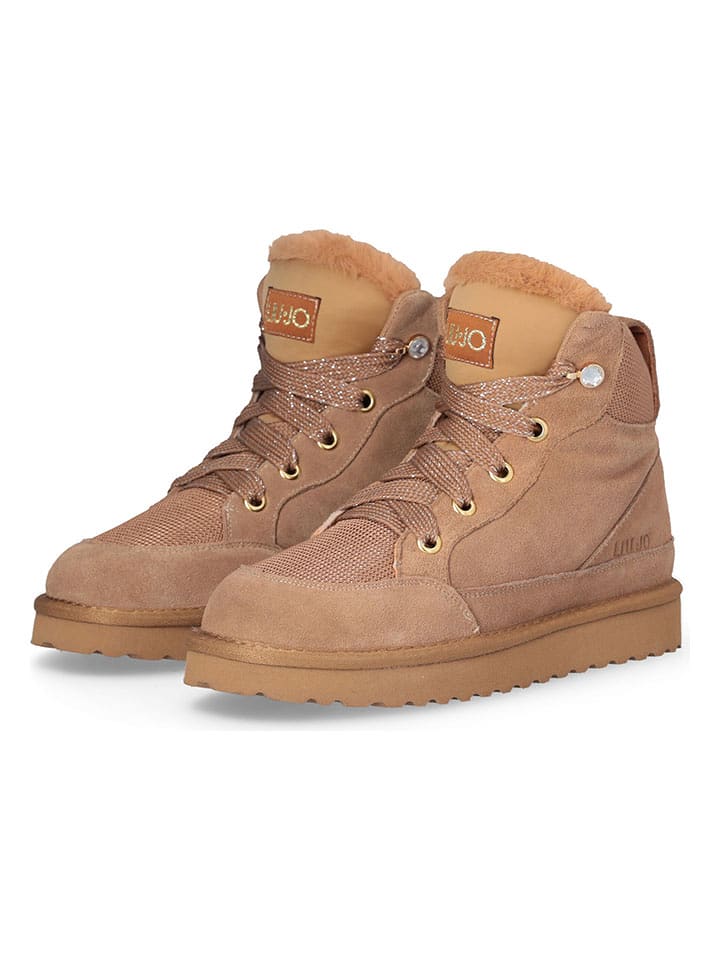 Liu Jo Skórzane botki zimowe w kolorze jasnobrązowym rozmiar: 39