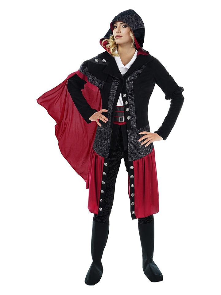 CHAKS 2-częściowy kostium "Evie Frye" w kolorze czerwono-czarnym rozmiar: L