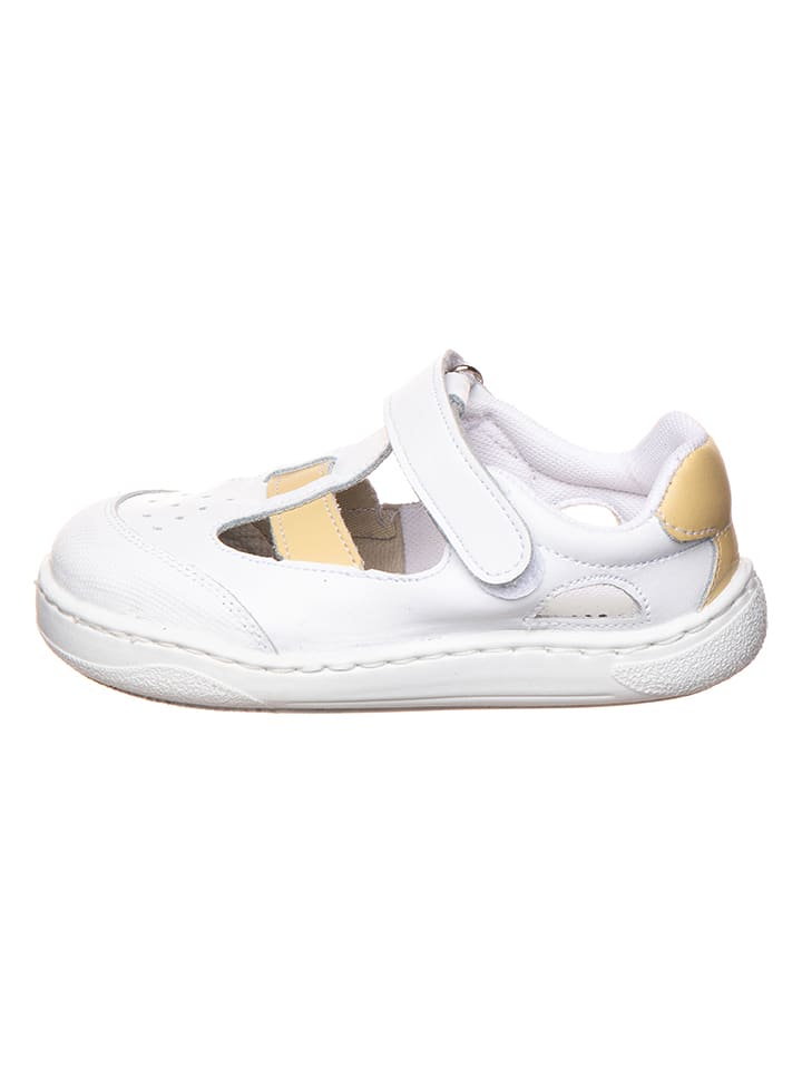 lamino Skórzane półsandały w kolorze białym do chodzenia na boso rozmiar: 34