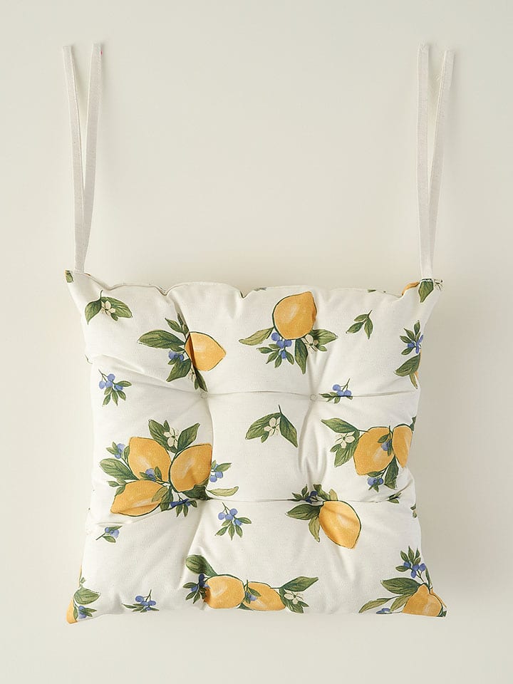 BELLA MAISON Poduszka "Lemoncello" w kolorze zielono-żółtym do siedzenia rozmiar: 40x40 cm