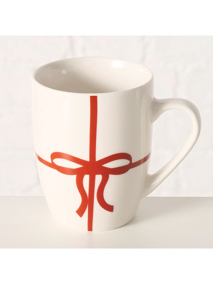 Boltze Kubek "Presenti" w kolorze biało-czerwonym - 350 ml rozmiar: onesize
