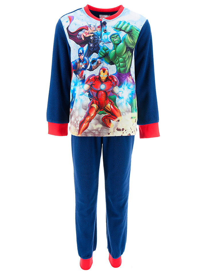 Avengers Piżama polarowa "Avengers classic" w kolorze niebiesko-czerwonym rozmiar: 104
