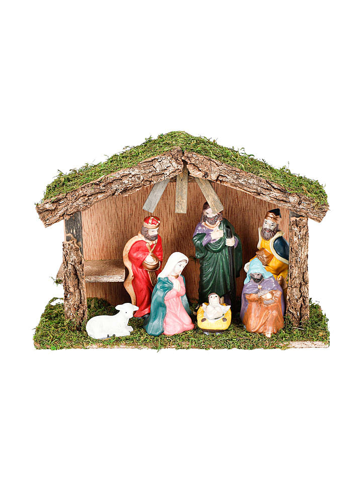 Hollybell Dekoracja "Christmas Crib" ze wzorem - 30 x 21 x 10 cm rozmiar: onesize