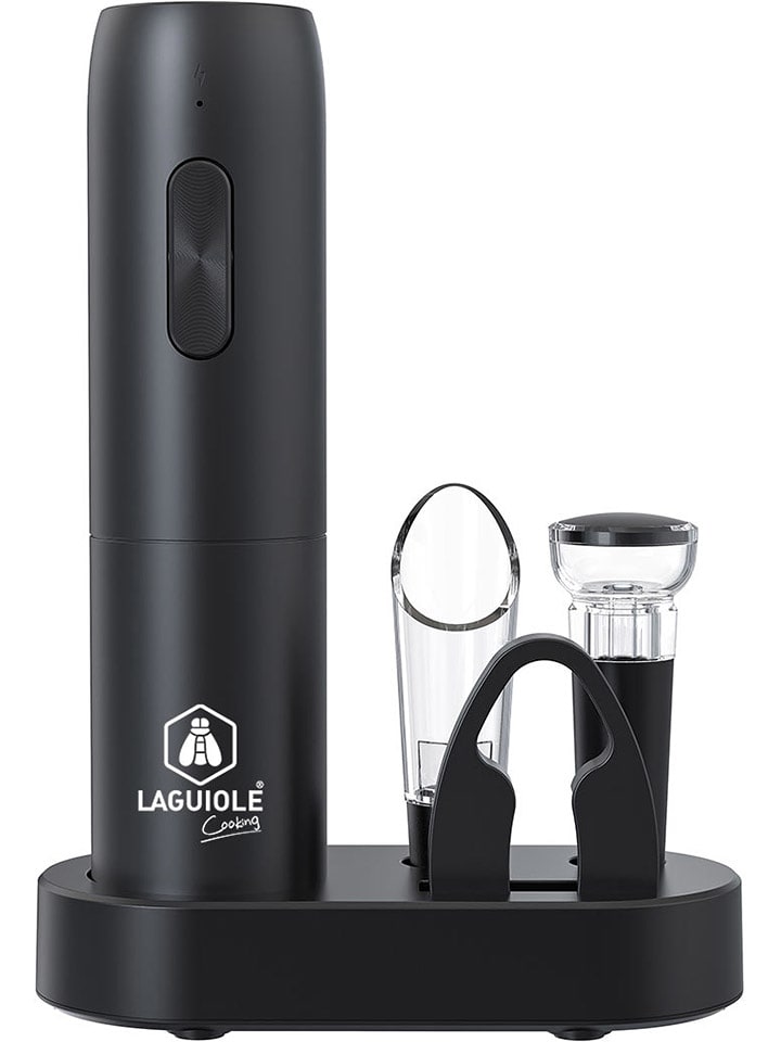 Laguiole Elektryczny korkociąg w kolorze czarnym - 8,5 x 20,7 x 8 cm rozmiar: onesize