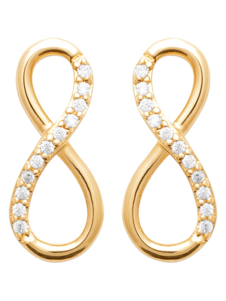 L'Atélier Précieux Pozłacane kolczyki-wkrętki z cyrkoniami rozmiar: onesize