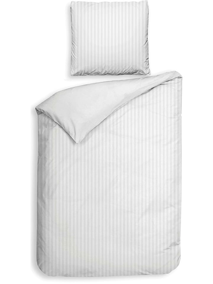 Heckett Lane Komplet pościeli satynowej "Banda" w kolorze białym rozmiar: 200x200 cm