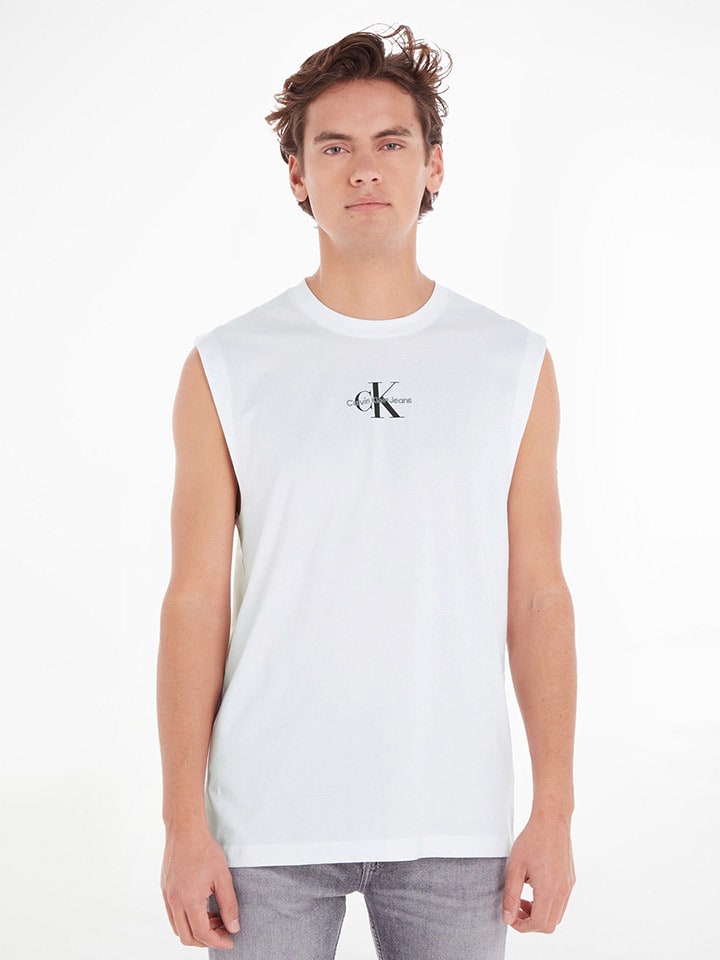 CALVIN KLEIN JEANS Top w kolorze białym rozmiar: L