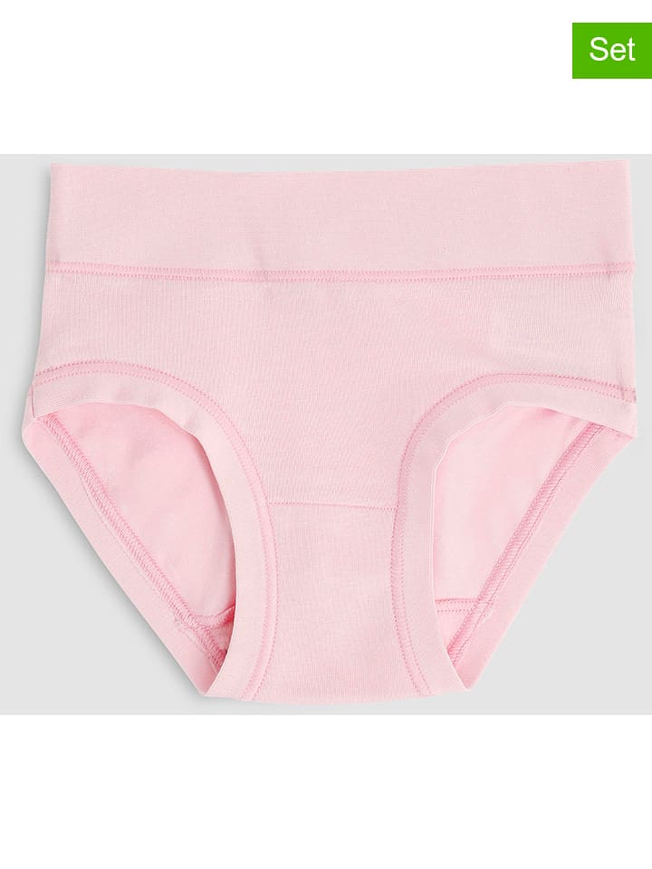 COTONELLA Pełne majtki high waist (3 pary) w kolorze jasnoróżowym i białym rozmiar: 154