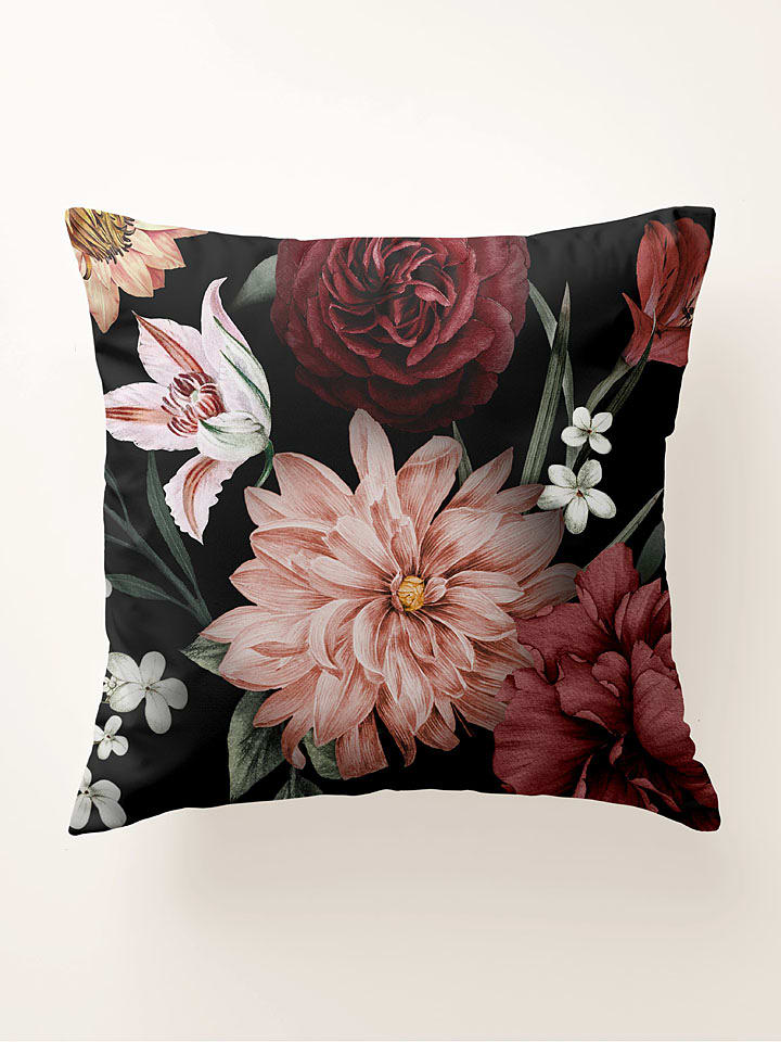 Pierre Cardin Perkalowa poszewka w kolorze czarno-jasnoróżowym na poduszkę rozmiar: 65x65 cm